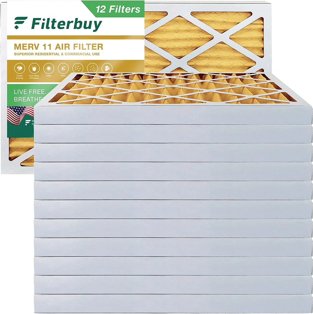 Filterbuy 8x24x2 MERV 11 Pleated HVAC AC Furnace Air Filters (12-Pack)