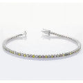 Harry Chad Enterprises 56635 4 CT Pink, Yellow - Green & White Sapphire Prong Tennis Bracelet