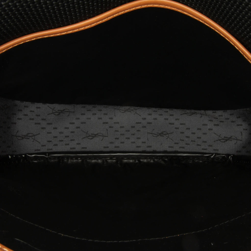 Pre-Owned Authenticated YSL Crossbody Bag Coated Canvas Fabric Black Unisex (Like New)
