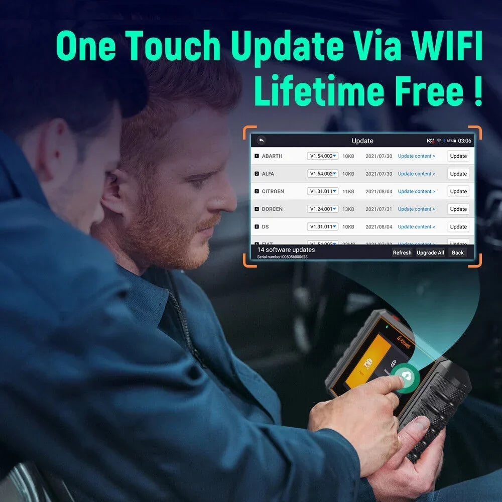 Foxwell NT706 OBD2 Scanner Transmission SRS ABS Engine Code Reader Automotive Diagnostic Tool Full OBDII Functions Live Data Turn off MIL OBDII EOBD Car Scanner Auto VIN Andorid 9.0 5.5'' Touchscreen
