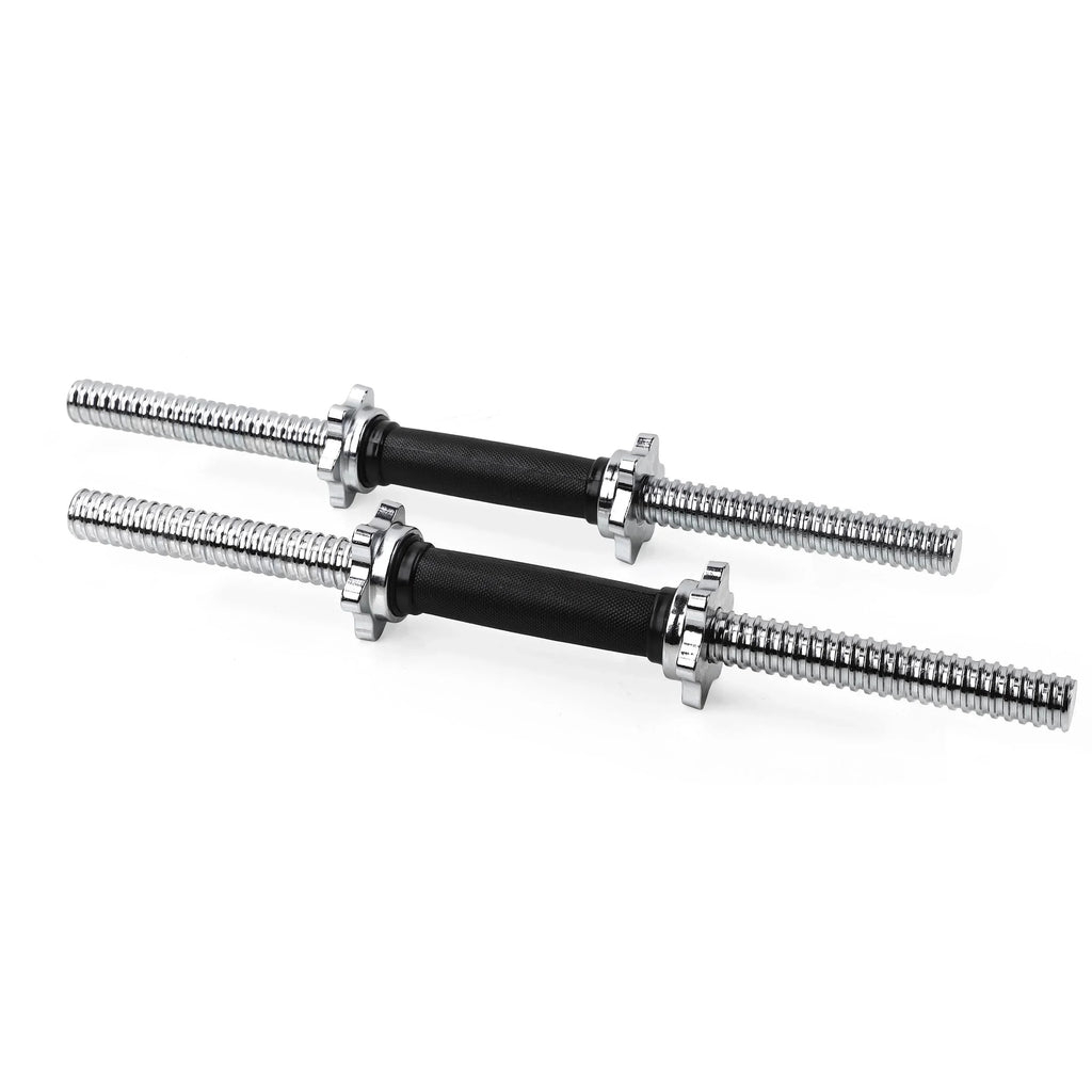 XPRT Fitness 19.5 ” Dumbbell Handles Set - Solid Steel, 1 inch Standard Grip, Spinlock Collars – Standard Weight Plates Handles for Home Gym Workouts, Bodybuilding, Strength Training – Rubber Handles