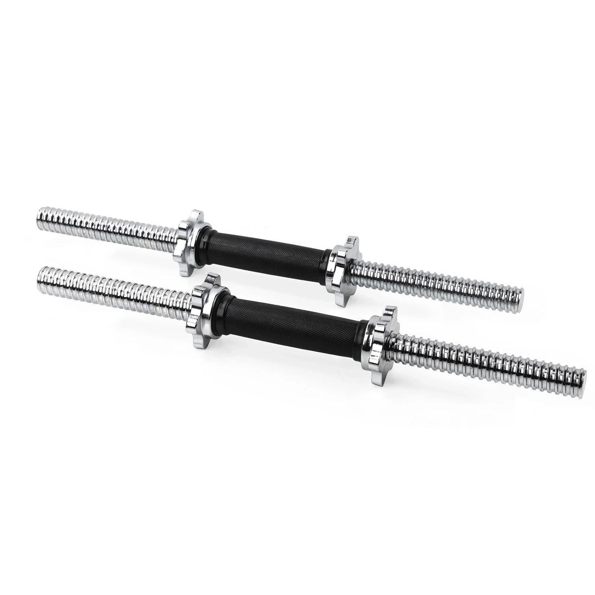 XPRT Fitness 19.5 ” Dumbbell Handles Set - Solid Steel, 1 inch Standard Grip, Spinlock Collars – Standard Weight Plates Handles for Home Gym Workouts, Bodybuilding, Strength Training – Rubber Handles