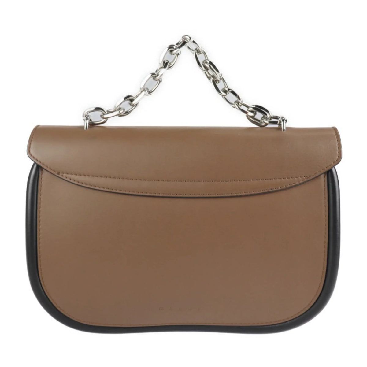 Pre-Owned MARNI Maruni shoulder bag SBMPZ12Q01 leather brown black 2WAY 3WAY handbag messenger shopping tote chain (Good)