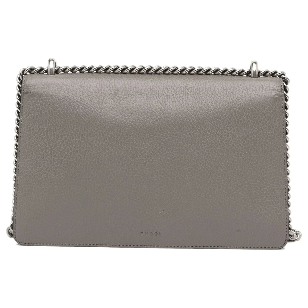 Pre-Owned Authenticated Gucci Small Dionysus Shoulder Bag Calf Leather Gray Unisex (Good)