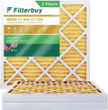 Filterbuy 20x20x2 MERV 11 Pleated HVAC AC Furnace Air Filters (3-Pack)