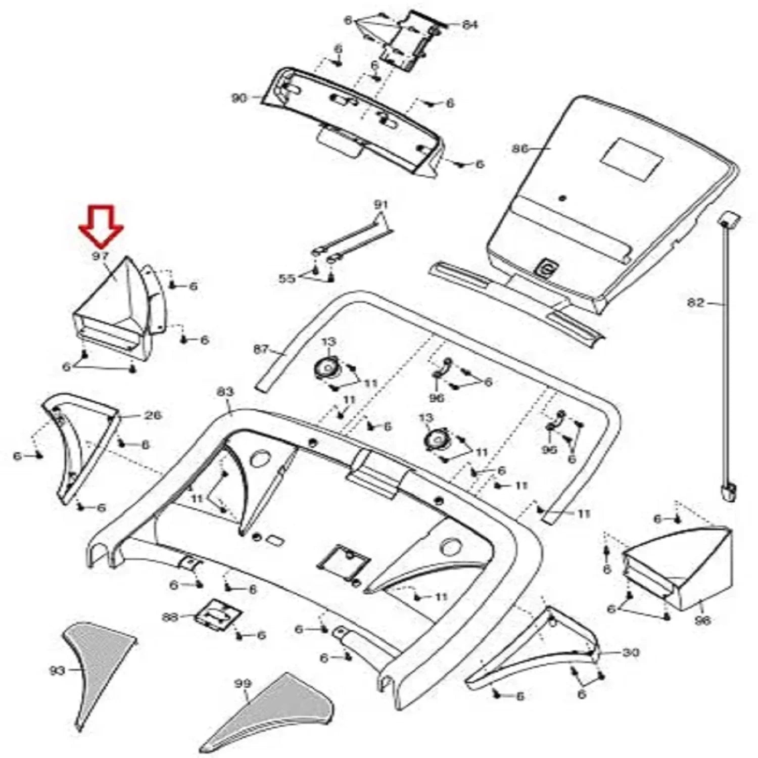 Icon Health & Fitness, Inc. Left Cup Holder Tray 315903 Works W Nordictrack Gold's Gym Proform Treadmill