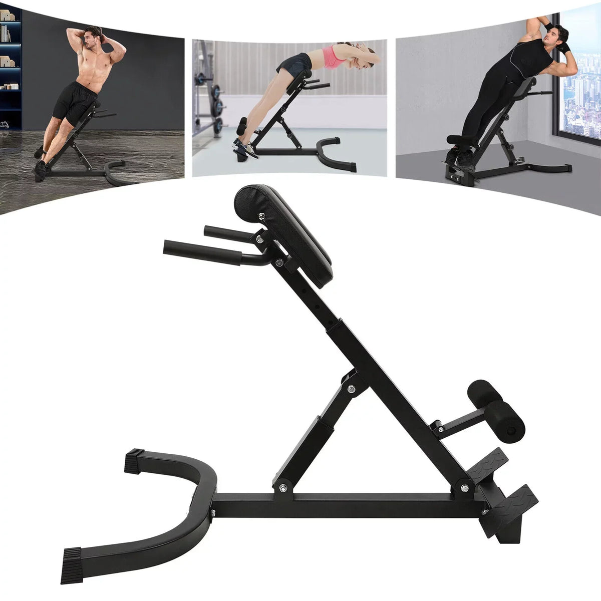 Roman Chair Back Extension Machine Hyperextension Bench with Angle Height Adjust