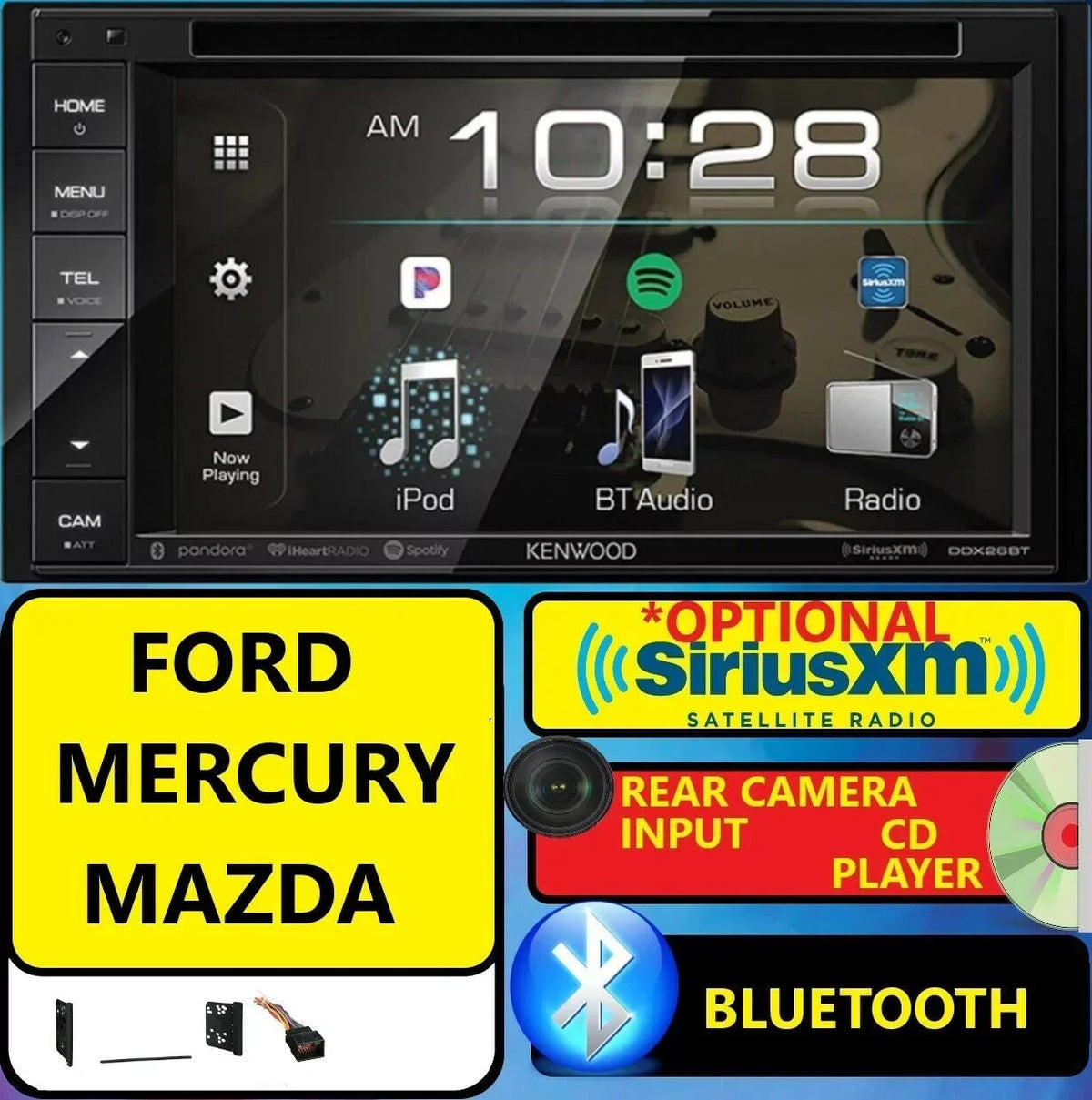 FORD MERCURY Bluetooth CD DVD USB AUX VIDEO CAR Radio Stereo OPTIONAL SIRIUSXM