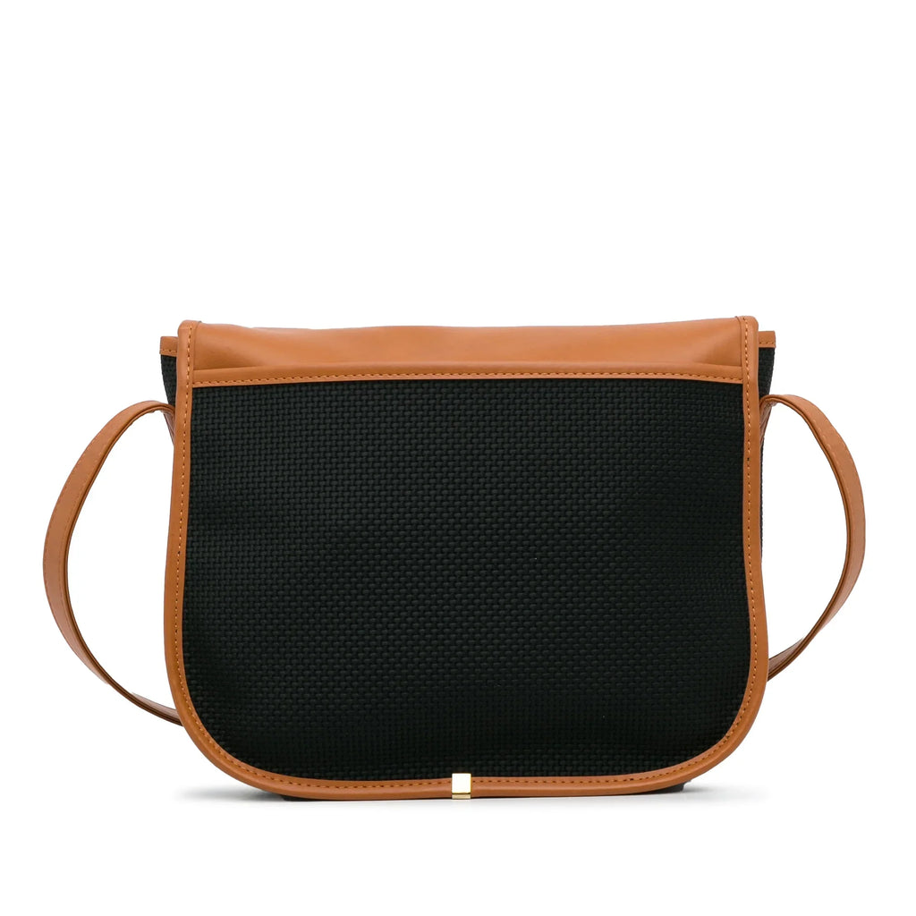 Pre-Owned Authenticated YSL Crossbody Bag Coated Canvas Fabric Black Unisex (Like New)