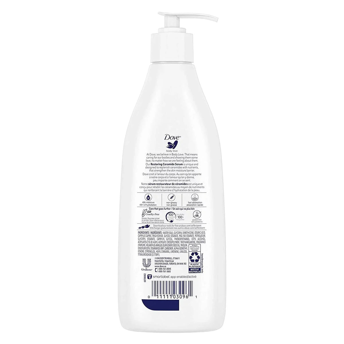 Dove Body Love Moisturizing Lotion for Rough or Dry Skin Intense Care Softens and Smoothes, White, 13.5 Oz, 3 Count