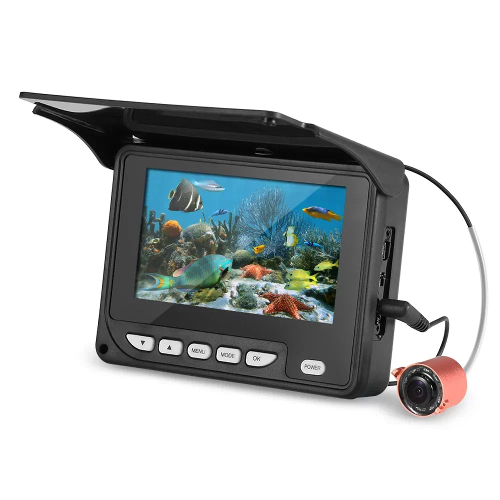 moobody 4.3 Inch Portable Underwater Fishing Camera Fish Finder Waterproof Night Vision Ice Boat Fishing Camera 20M Cable with Carry Bag