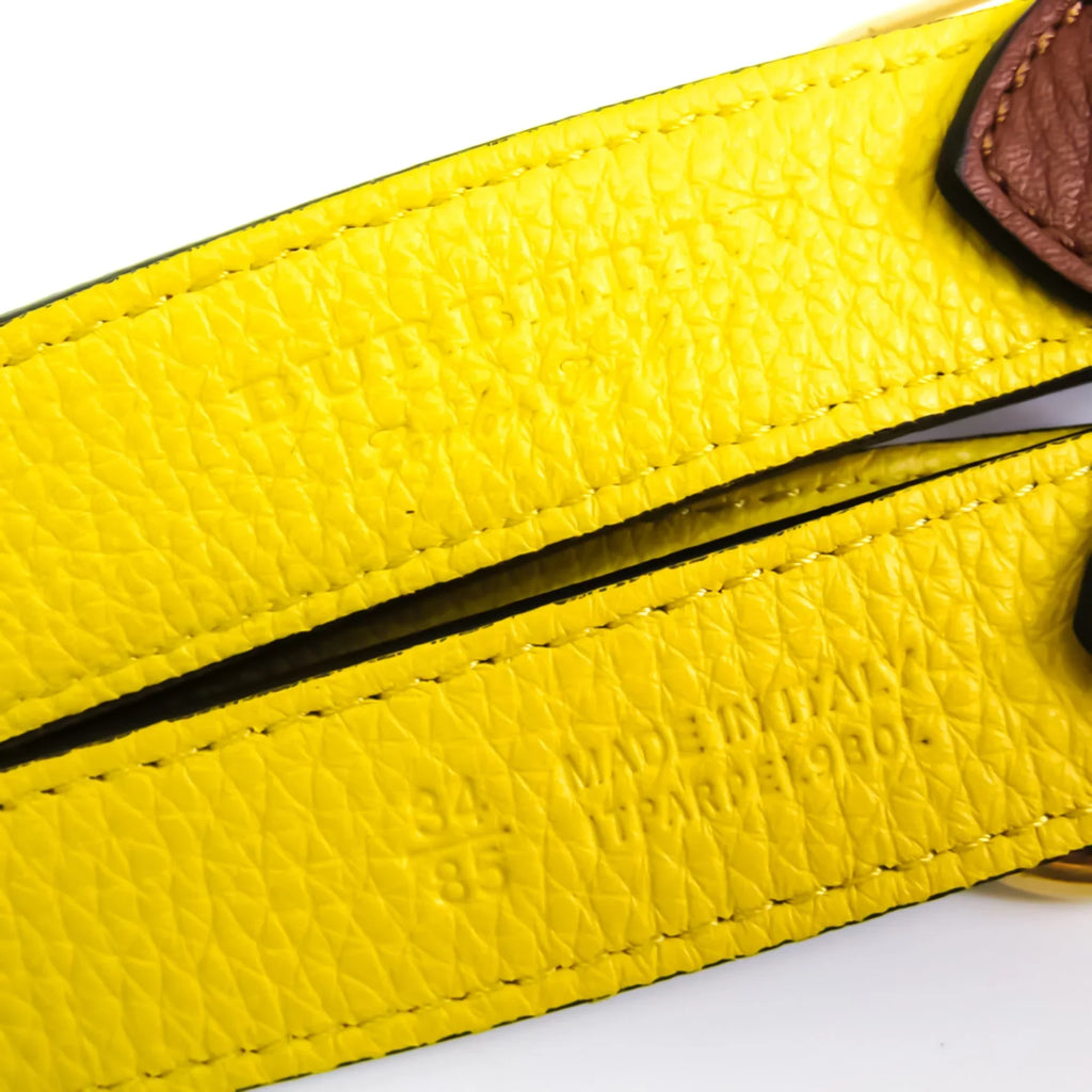 Pre-Owned Burberry Men's Leather Standard Belt Brown,Yellow 85 (Good)