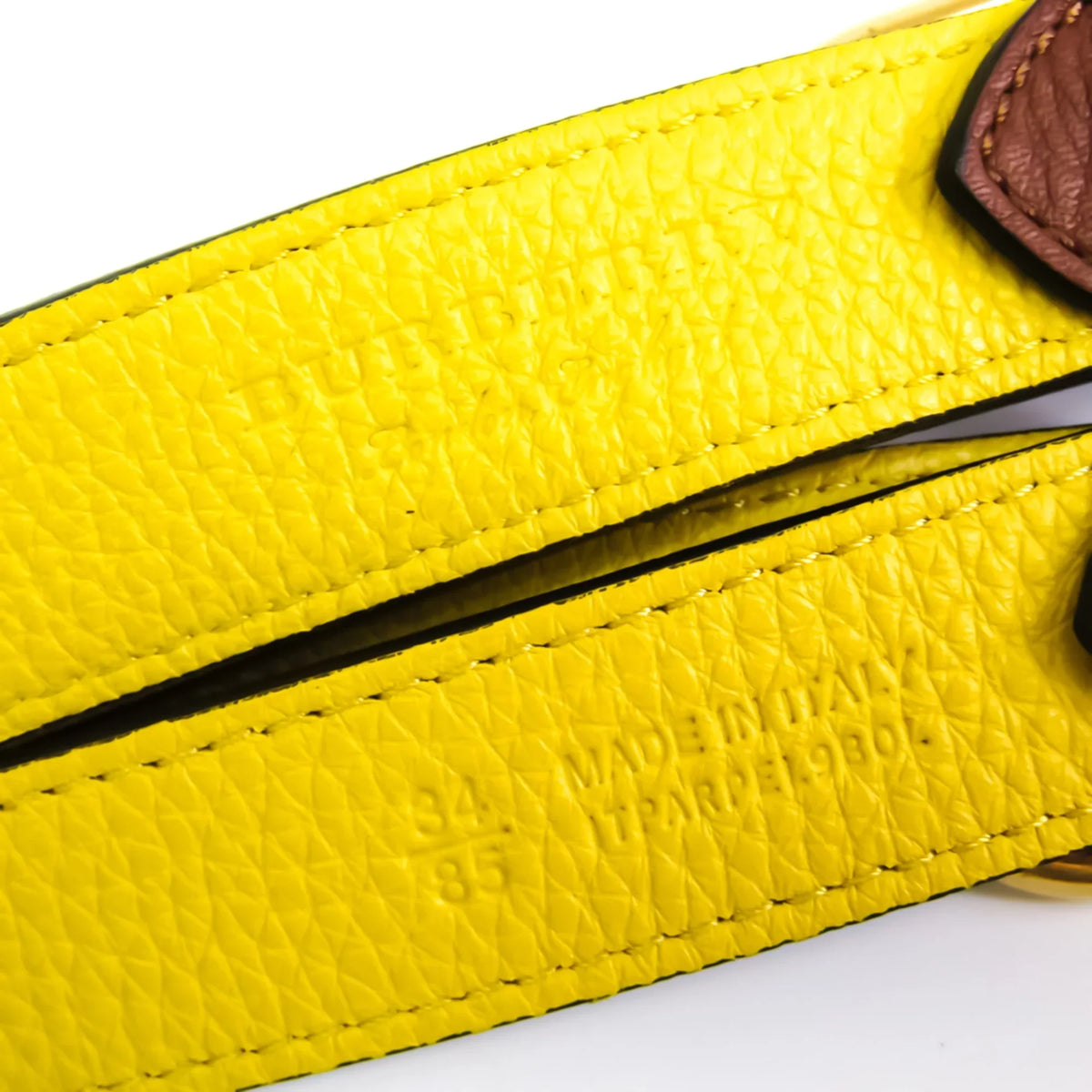 Pre-Owned Burberry Men's Leather Standard Belt Brown,Yellow 85 (Good)