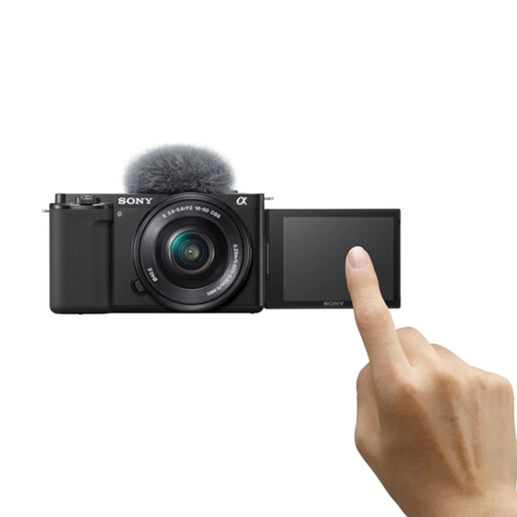 Sony Alpha ZV-E10 Mirrorless Vlog Camera With 16-50mm Lens + 128GB Memory Card + Tripod + Case + ZeeTech Accessory Bundle (Black)