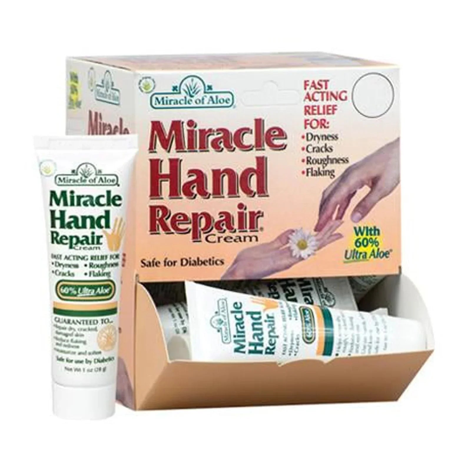 Miracle of Aloe 42391 Hand Repair Cream, 60% Aloe, 1-oz. - Quantity 12