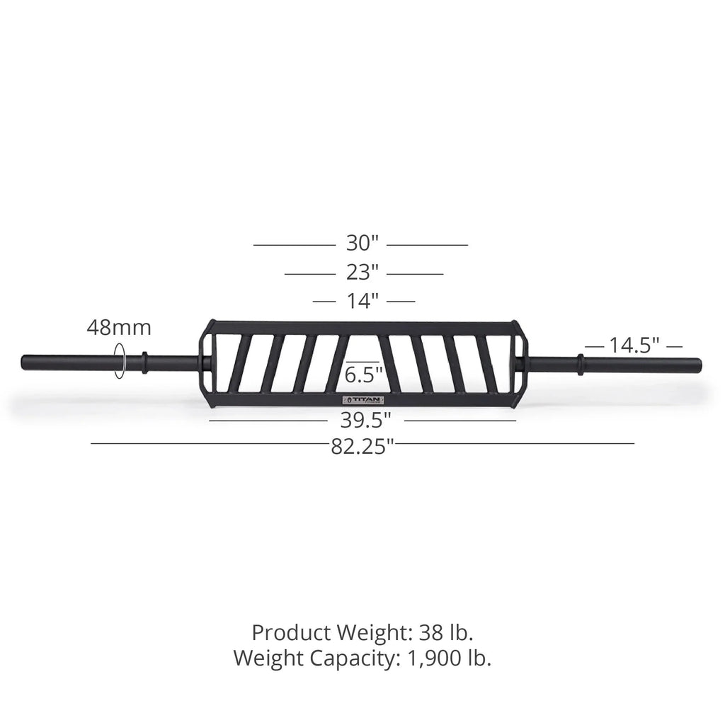 Titan Fitness Hybrid Angled Multi-Grip Olympic Barbell V3, Rated 1,900 LB, Rackable Swiss/Football Bar