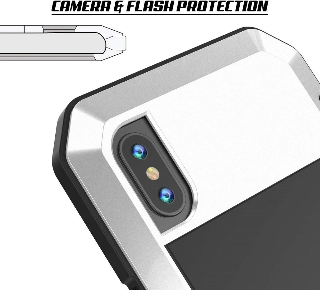 Gorilla Glass Aluminum Metal iPhone 6s Plus Case (Red) Heavy Duty Military Grade Shockproof and Scratch Resistant Protection, Rugged Outdoor Travel