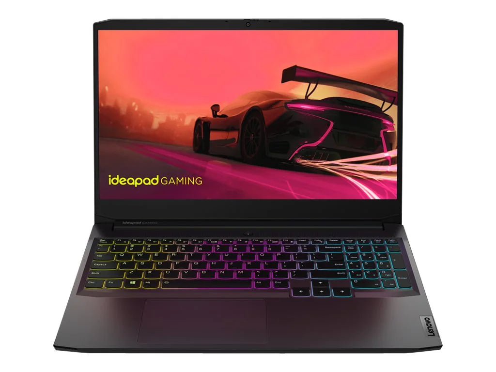 Lenovo IdeaPad Gaming 3 15ACH6 82K2 - 180-degree hinge design - AMD Ryzen 7 - 5800H / up to 4.4 GHz - Win 10 Home 64-bit - GF RTX 3050  - 16 GB RAM - 512 GB SSD NVMe - 15.6" IPS 1920 x 1080 (Full HD) @ 120 Hz - 802.11a/b/g/n/ac/ax - shadow black - kb