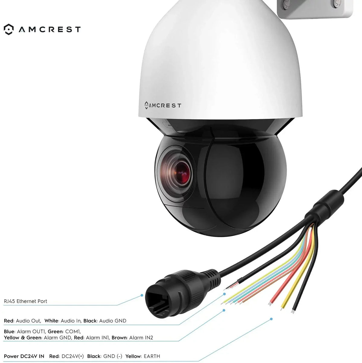 Amcrest 4MP Outdoor PTZ POE + IP Camera Pan Tilt Zoom (Optical 32x Motorized) UltraHD POE+ Camera Security Speed Dome, People and Vehicle Detection AI, 492ft Night Vision POE+ (802.3at) IP4M-1083EW-AI