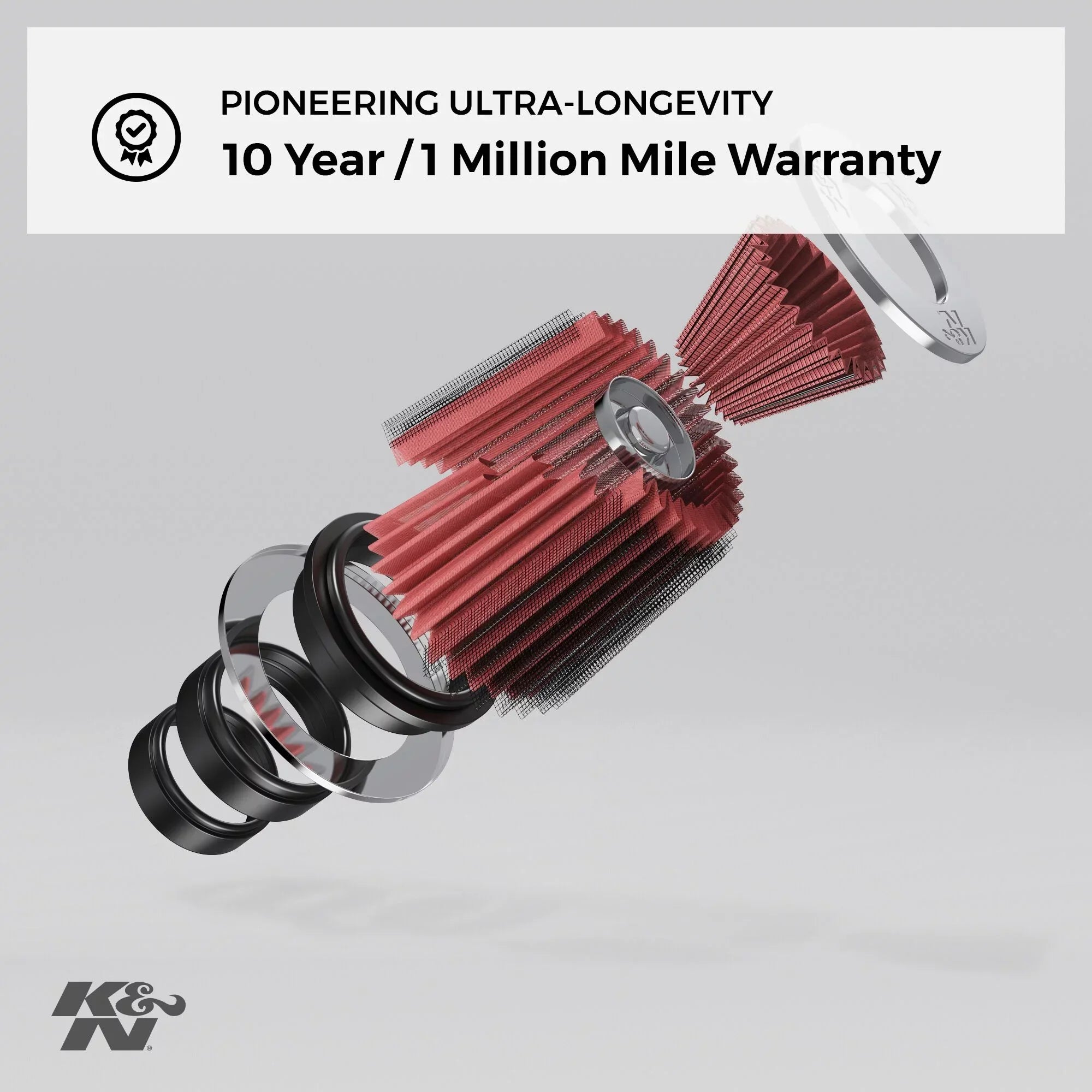 K&N Universal Clamp-On Air Filter: High Performance, Premium, Washable, Replacement Filter: Flange Diameter: 4 In, Filter Height: 7 In, Flange Length: 1.75 In, Shape: Round Tapered, RU-4680