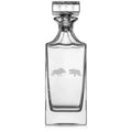 30 oz Glass Whiskey Decanter with Glass Stopper Gift Bull Vs Bear Stock Market Day Trader