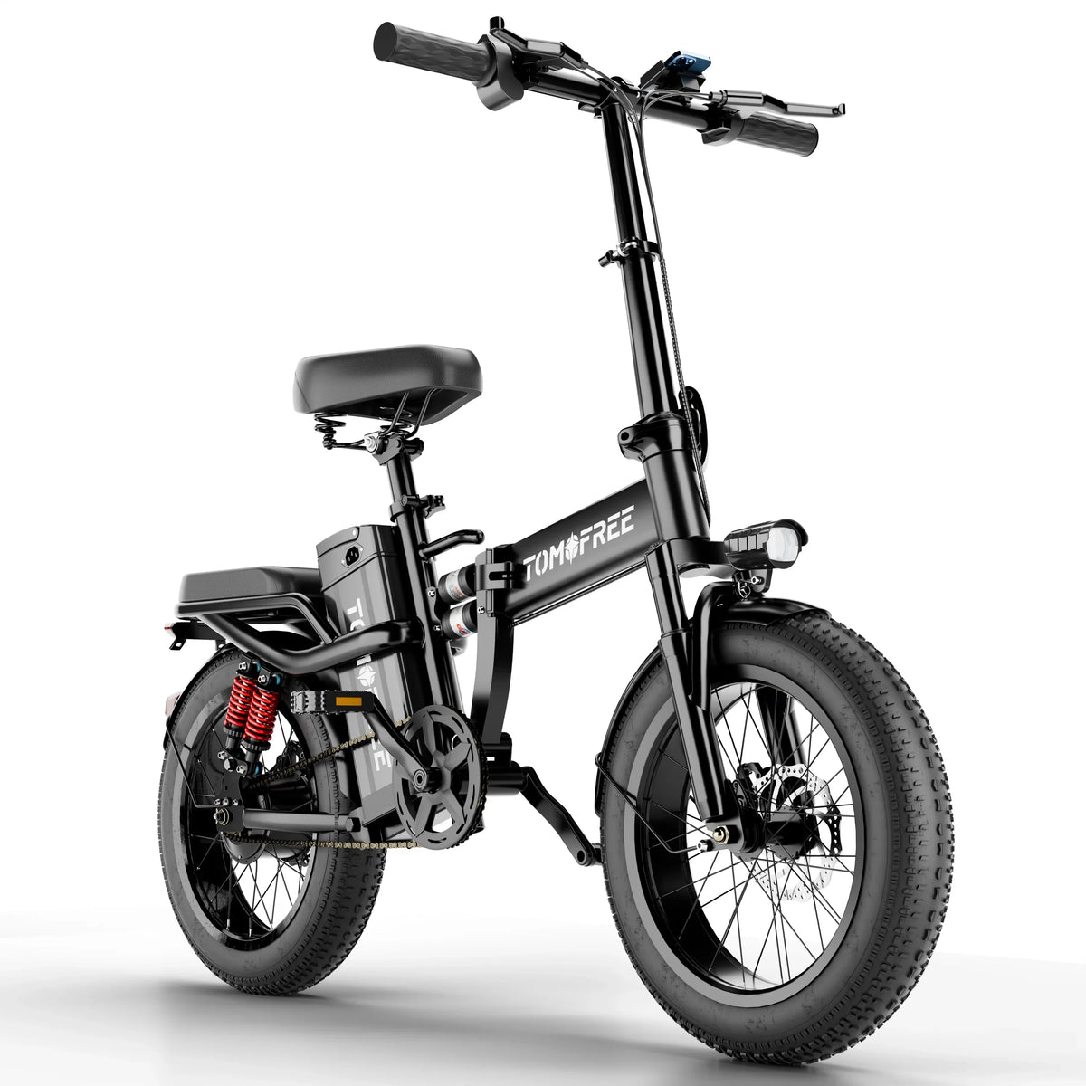Electric Bike for Adults, 48V 20AH Folding E-Bike Easy Assemble, 16* Tire Commuter Bike 40Miles Range 330lbs Load, Full UL GCC Certified, Black Ebike T1