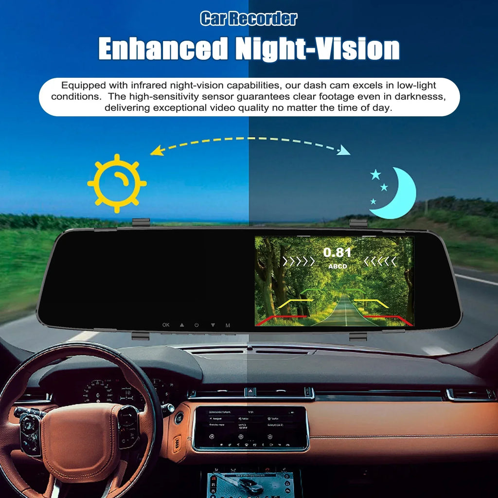 Apexeon Dash Camera,Reco Support Camera 4.3 Inch Screen Reverse Radars Rear Dual Dash Camera 1080P DVR Dash Cam Rear Nebublu