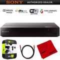 Sony Streaming Blu-Ray Disc Player with WiFi - BDP-BX370 Bundle With Deco Gear 6 ft High Speed HDMI 2.0 Cable and Microfiber TV Screen Cloth