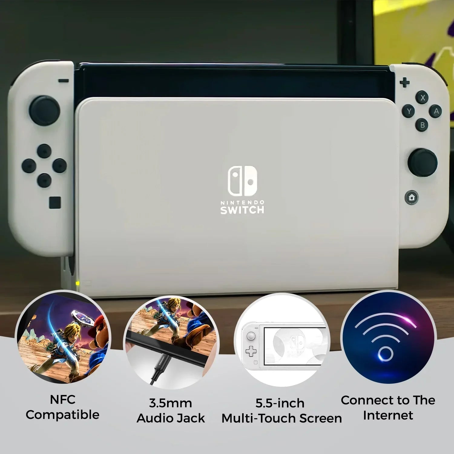 Nintendo Switch OLED White - Mario Kart 8 Deluxe - Character Group Luigi, Peach + 128GB Card & More