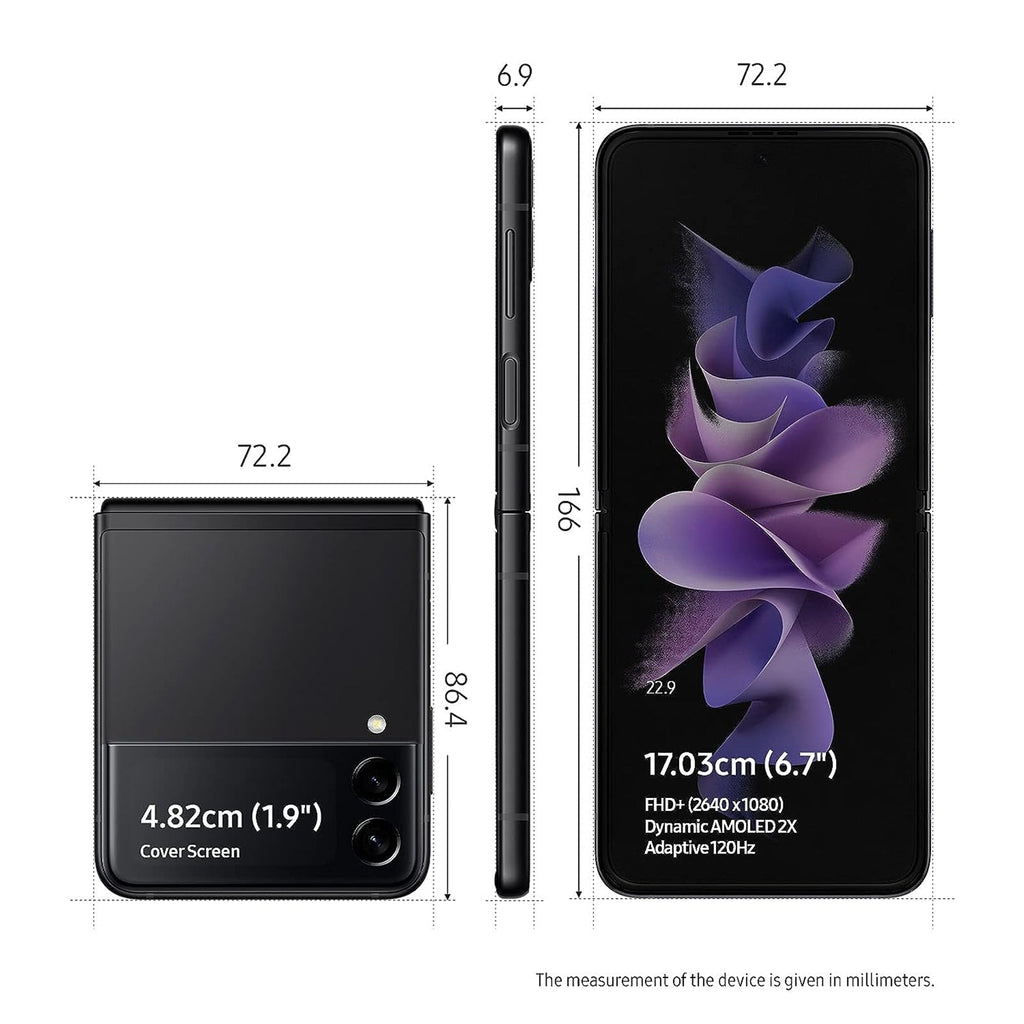 Pre-Owned Samsung Galaxy Z Flip3 256GB 6.7" 5G Fully Unlocked, Phantom Black (Used - Blemished)