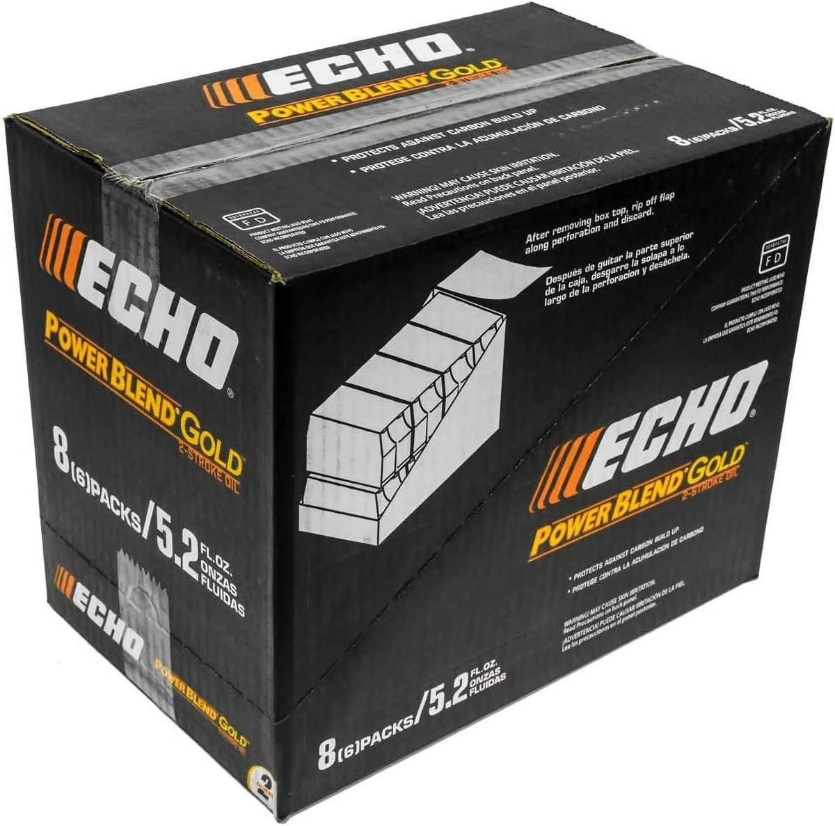 48 Pack of Echo PowerBlend Gold 2-Stroke Engine Oil 5.2 oz Bottle 50:1 Mix for 2 Gallons 6450002GDS