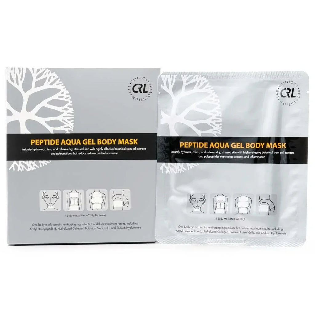 CRL Peptide Aqua Gel Body Mask 7 pack, Instant Hydration, Soothing, Cooling, Healing, Post-Treatment, Post Microneedling, Reduce Redness and Stinging Feeling