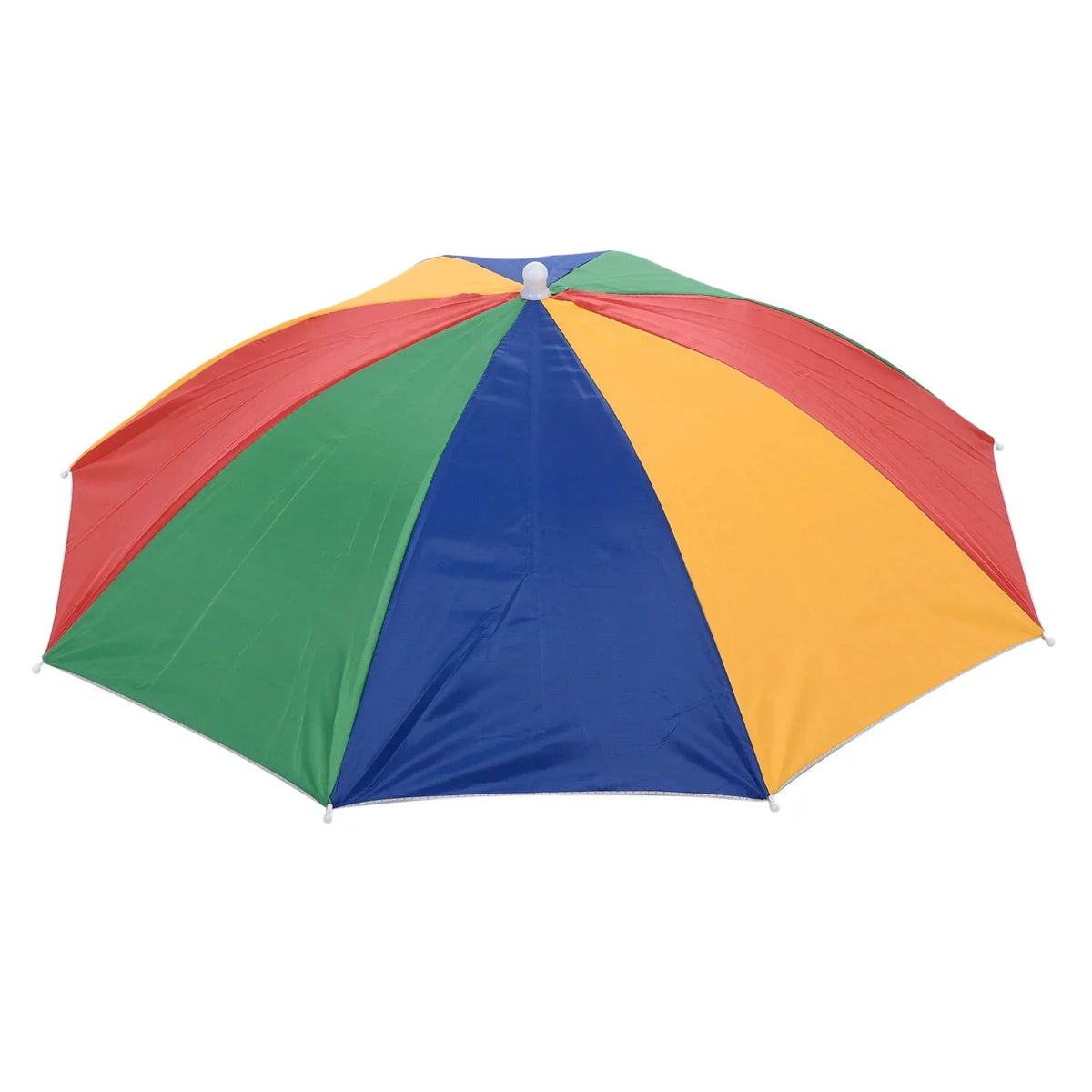 Uxcell OD 27.2" Umbrella Hat, 3Pcs Oxford Fabric Folding Single Layer Sun Rain Cap with Head Strip, Multicolor
