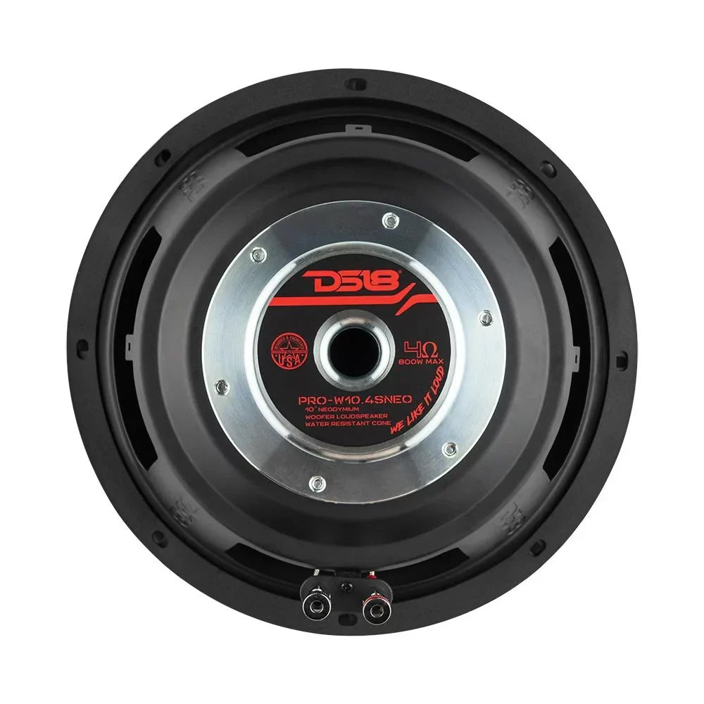 DS18 Pro 10" Woofer Loudspeaker 4 Ohm 800W Max SVC Water Resistant PRO-W10.4SNEO