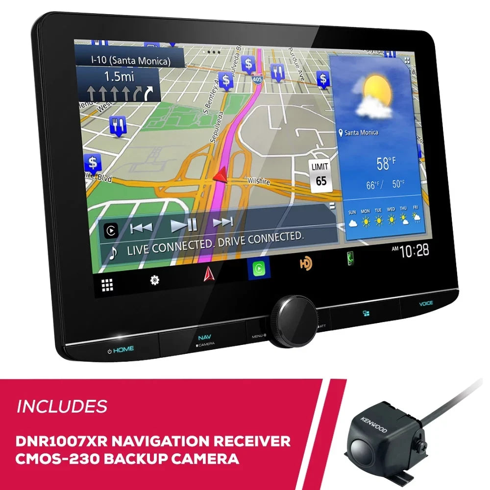 New Kenwood DNR1007XR 10.1" Navigation Receiver and CMOS-230 Universal Backup Camera