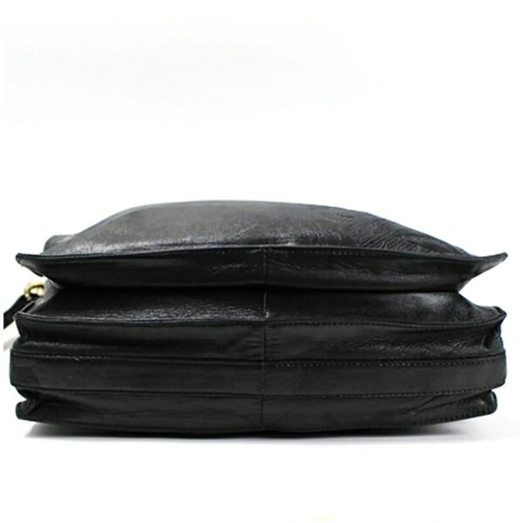 Pre-Owned LOEWE Anagram Shoulder Bag Leather Black Women's Soft (Fair)