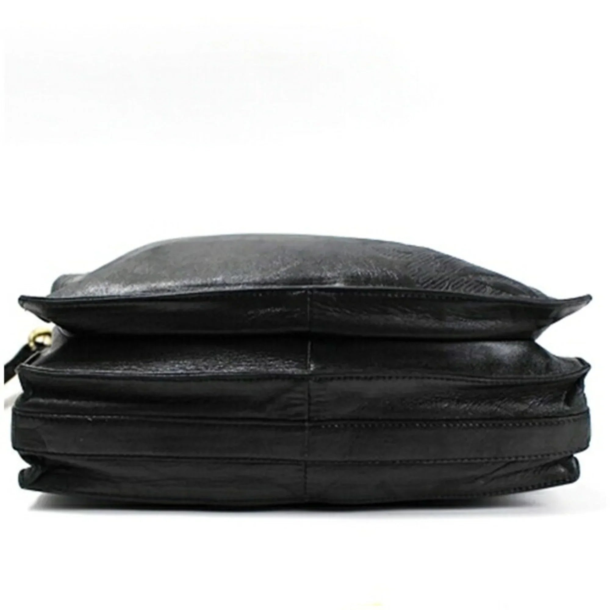 Pre-Owned LOEWE Anagram Shoulder Bag Leather Black Women's Soft (Fair)