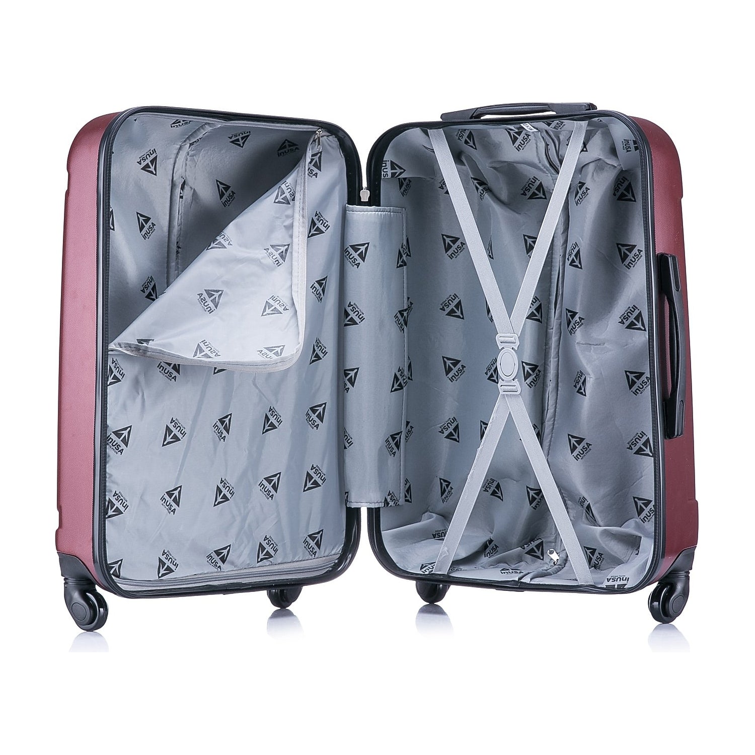 InUSA Pilot Large Plastic 4-Wheel Spinner Luggage Wine (IUPIL00L-WIN)