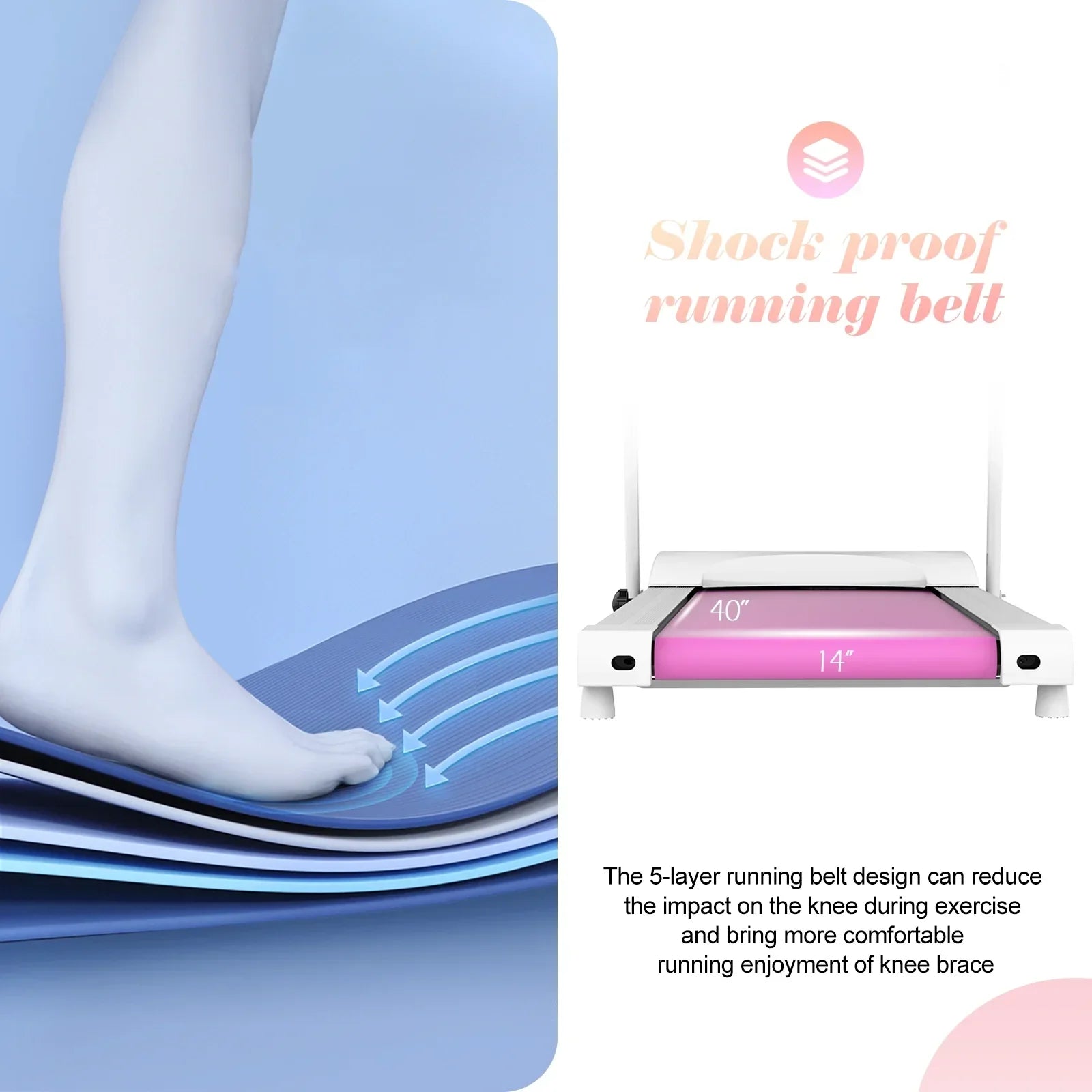 Folding Treadmill for Small Apartment, Electric Motorized Running Machine for Gym Home, Fitness Workout Jogging Walking Easily Install, Space Save