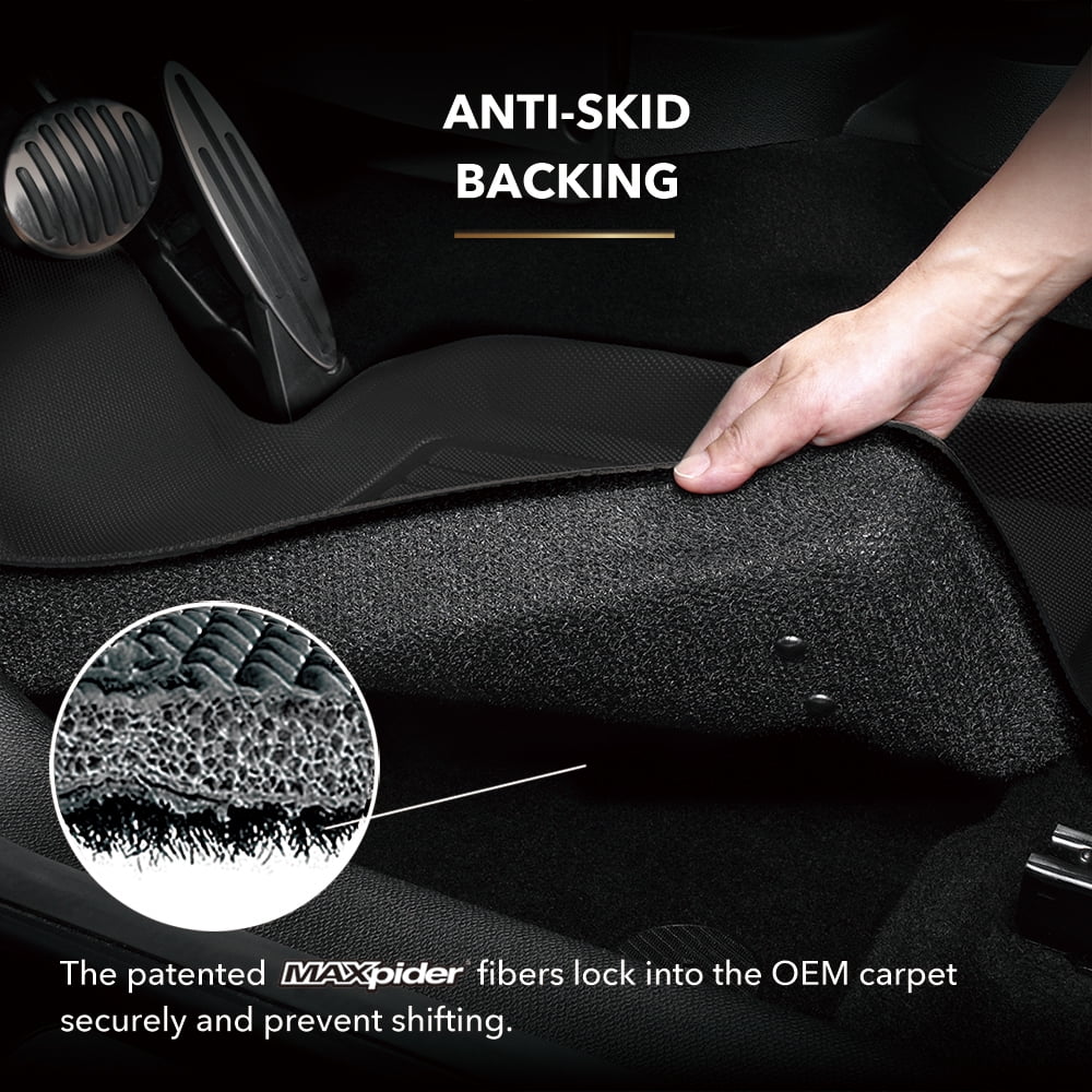 3D MAXpider KAGU Floor Mat (BLACK) compatible with HYUNDAI KONA ELECTRIC 2019-2023 - Full Set