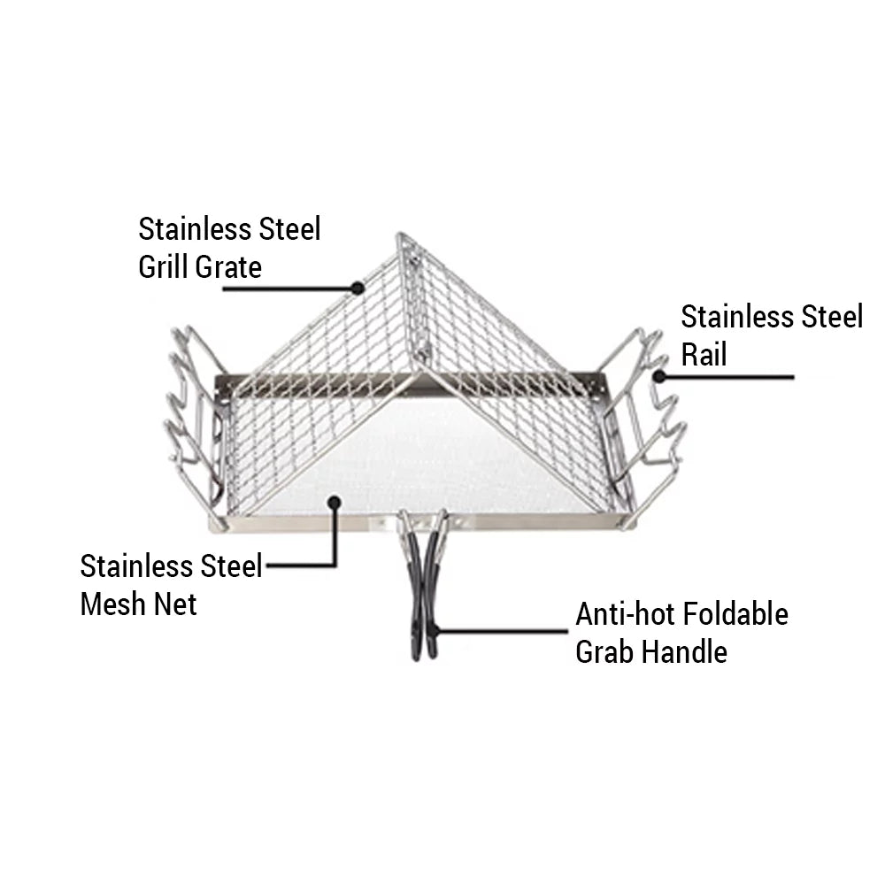 Stainless Steel Folding Camp Stove Toaster Rack - Ideal Bread Toaster for Camping, Backpacking, and Picnics