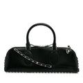 Pre-Owned Authenticated Valentino Rockstud East West Satchel Calf Leather Black Unisex (Good)