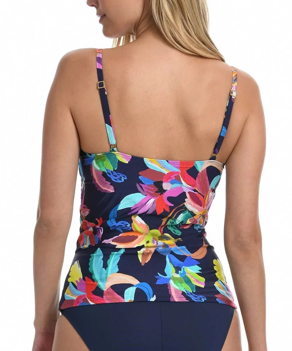 La Blanca Women's  Sea Tankini Top Blue Size 4