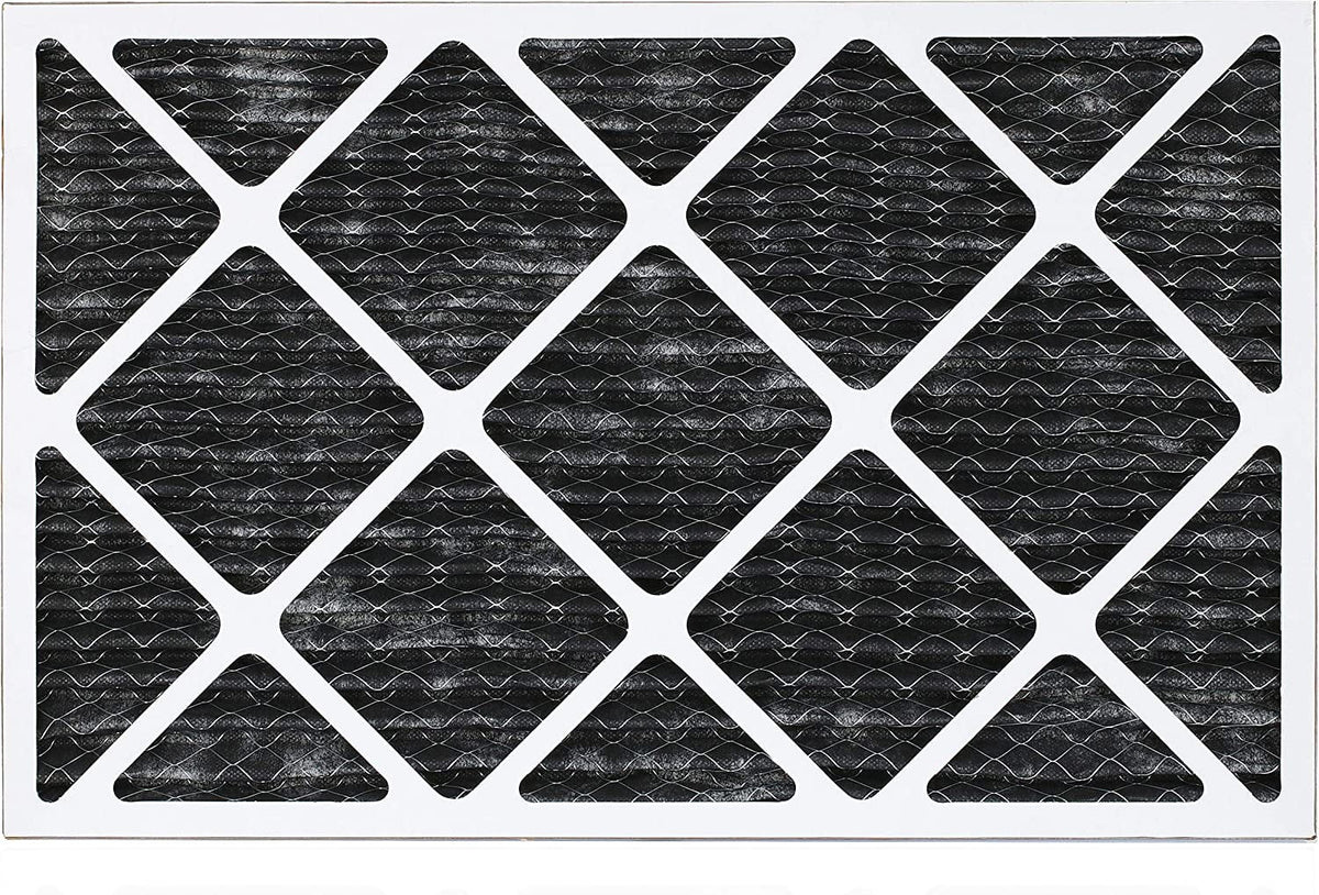 Filterbuy 16x25x1 MERV 8 Odor Eliminator Pleated HVAC AC Furnace Air Filters with Activated Carbon (2-Pack)