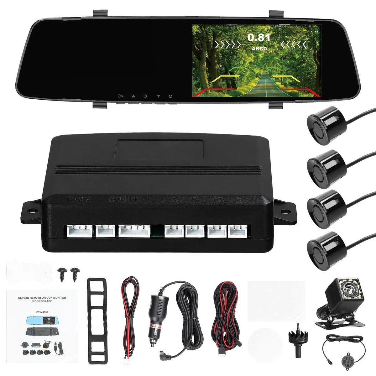 Apexeon Dash Camera,Reco Support Camera 4.3 Inch Screen Reverse Radars Rear Dual Dash Camera 1080P DVR Dash Cam Rear Nebublu