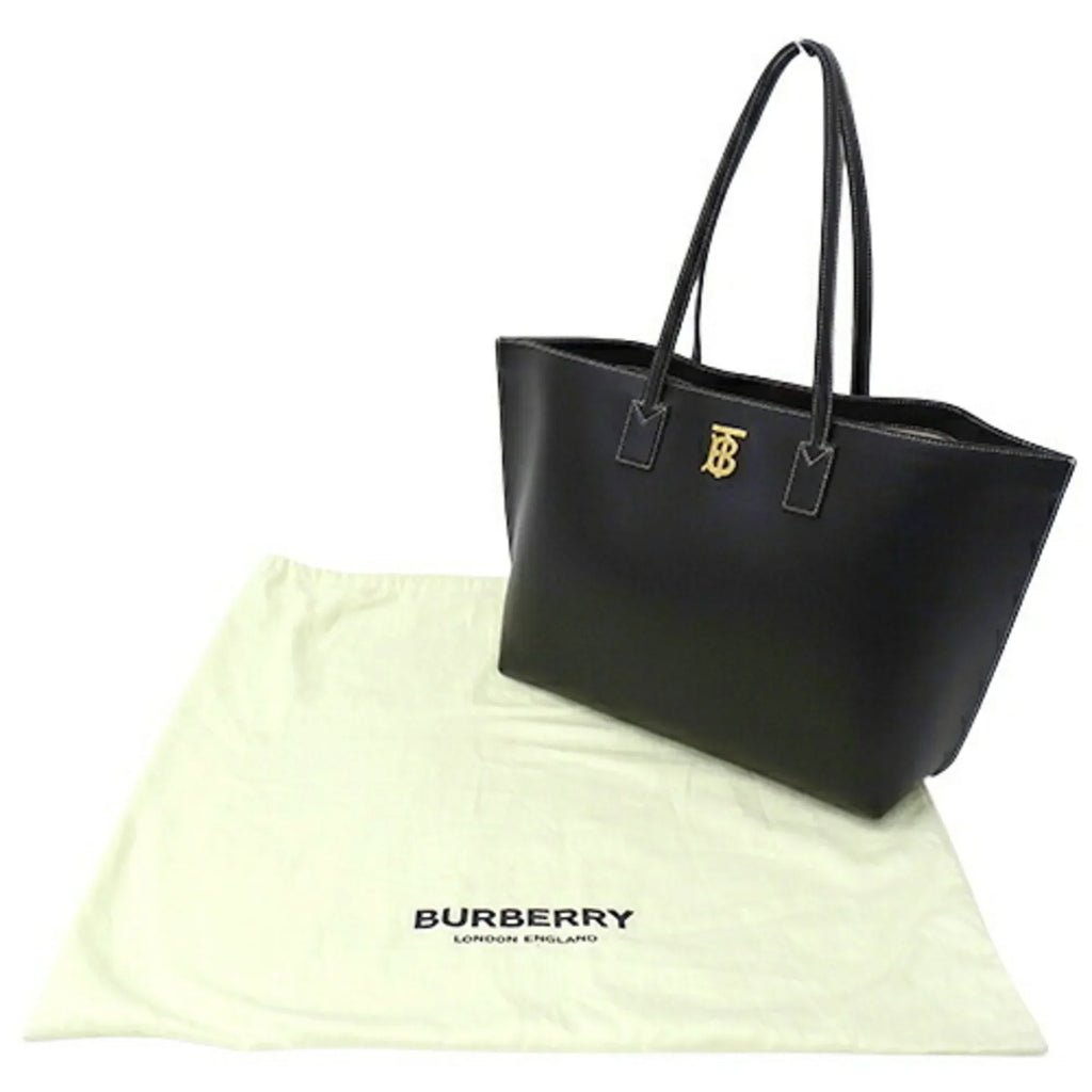 Pre-Owned Burberry BURBERRY bag ladies tote shoulder leather black 8052726 (Good)