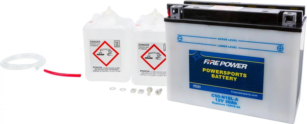 Fire Power Battery W/ACID C50-N18L-A Compatible With Ski Doo Formula Z 600 2000