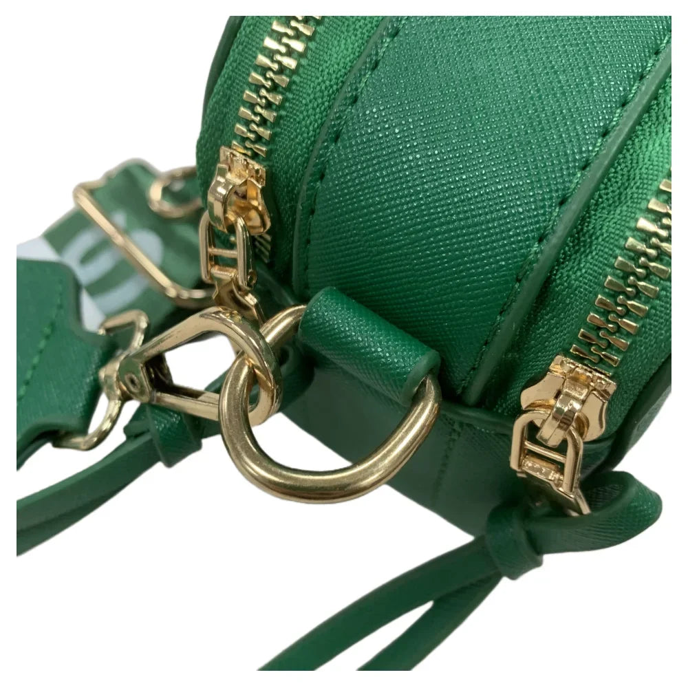 Women's Purple Leather Cross body Snapshot Bag with Logo Chain Strap