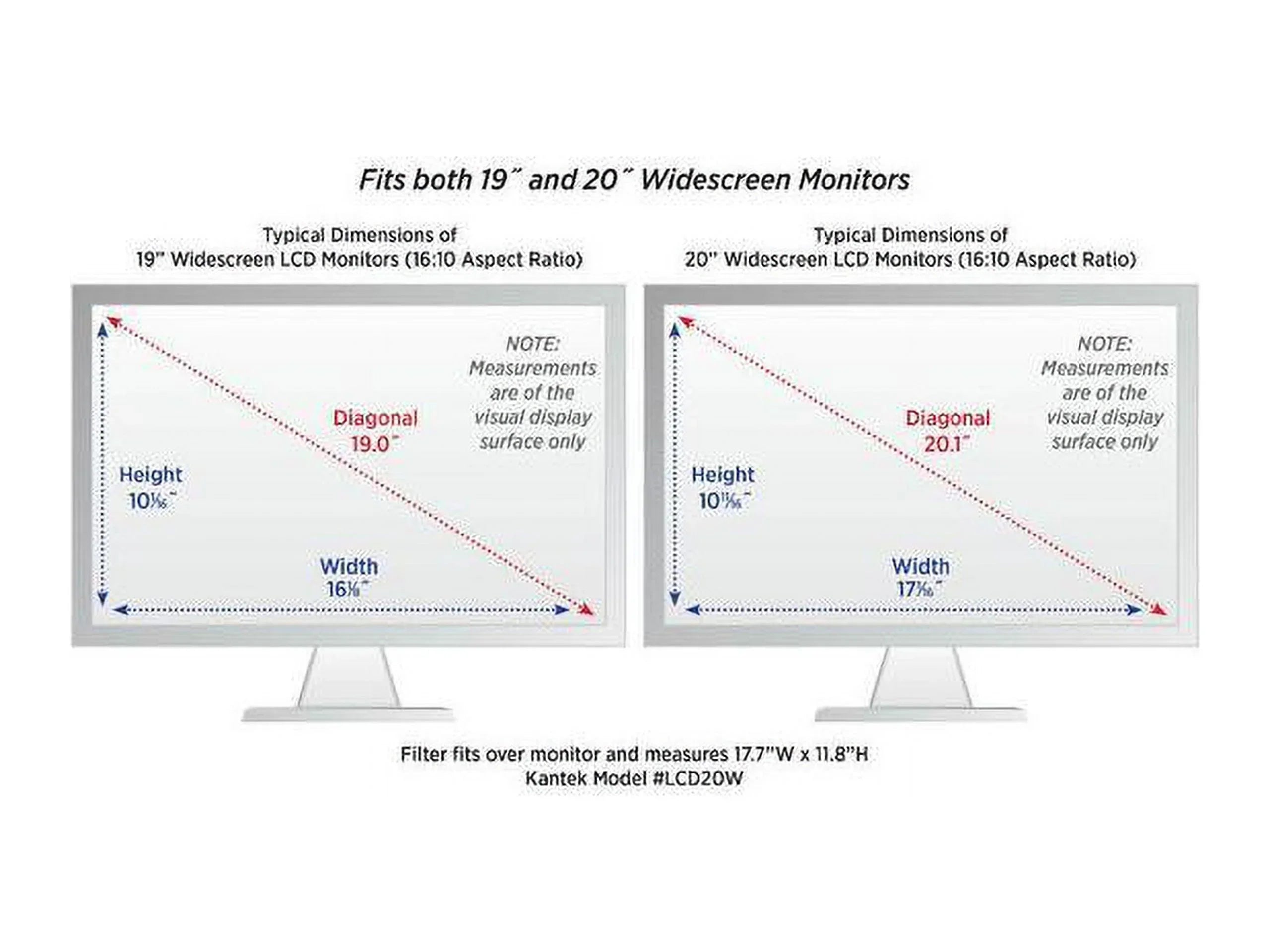Kantek LCD Protective Filter Silver For 20" Widescreen Monitor - Scratch Resistant