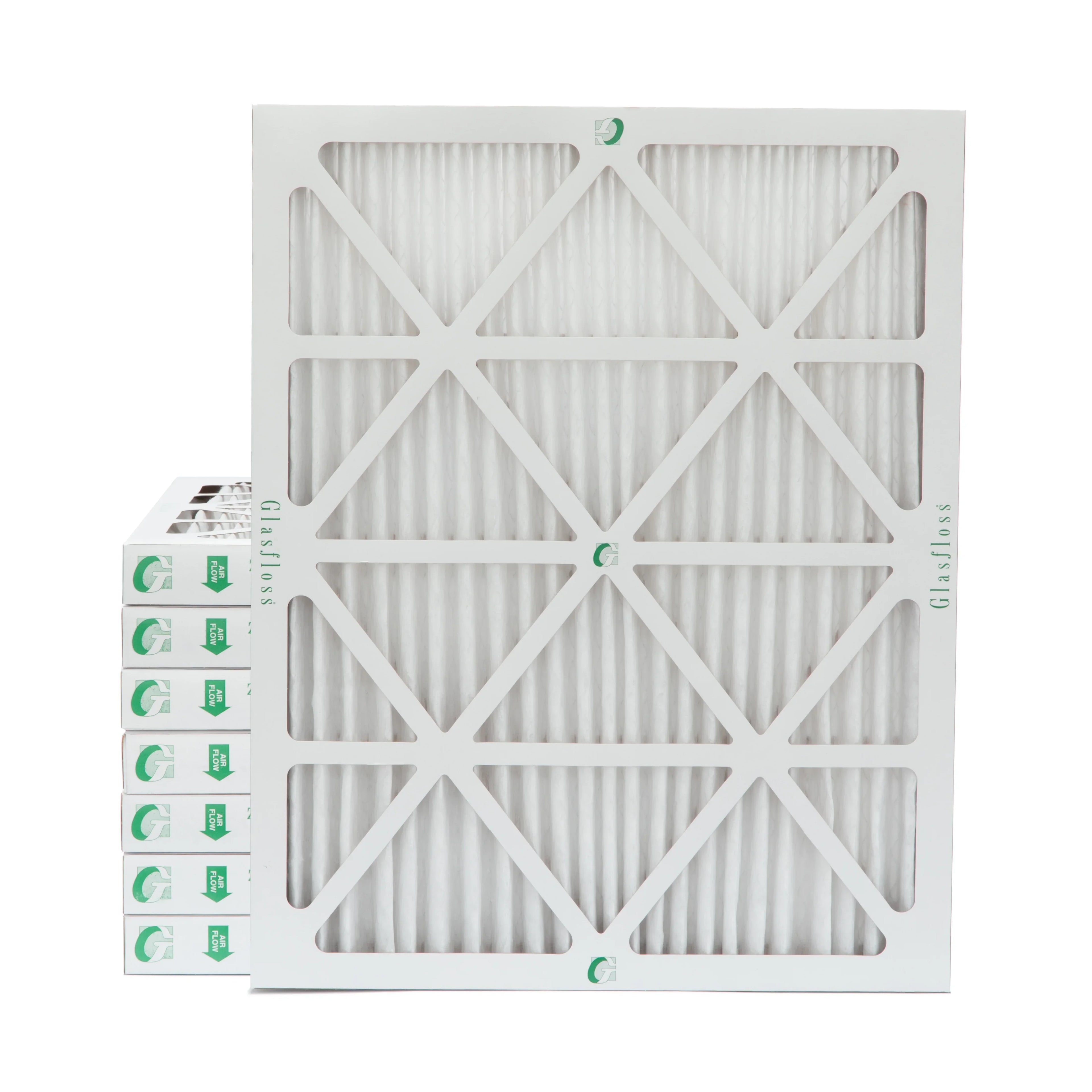 16x20x2 MERV 10 Pleated AC Furnace Air Filters by Glasfloss Industries. ( 8 Pack ) Exact Size: 15-1/2 x 19-1/2 x 1-3/4